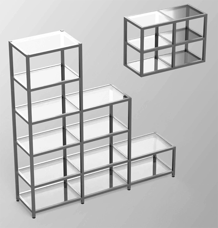 Elegant aluminum structure with angled bars