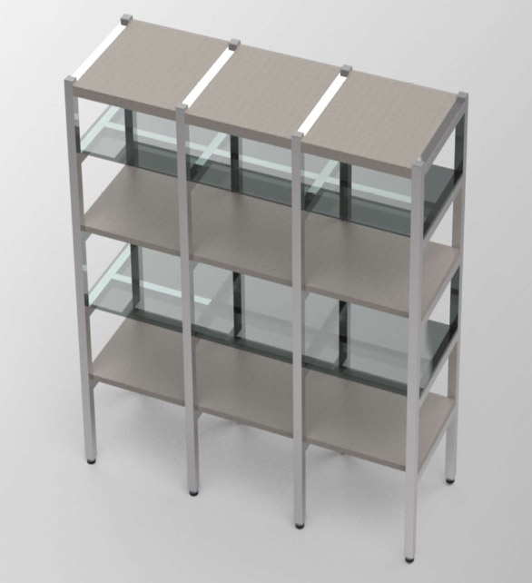 Contemporary aluminum structure with diagonal intersecting bars