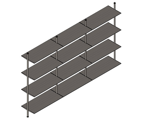 4-Tier freestanding aluminum shelving unit