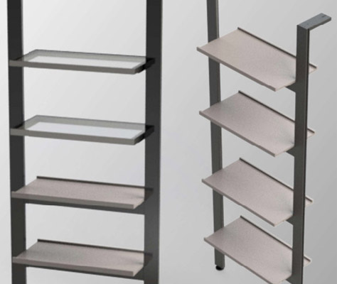 Wall-Mouted aluminum shelving unit