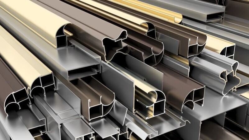 Aluminum profiles with different finishes